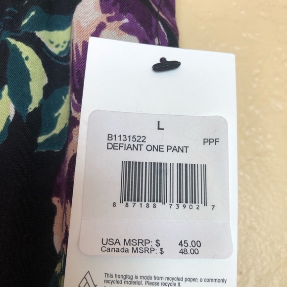 Volcom Women's Purple defiant One Floral Pants M - Picture 7 of 12